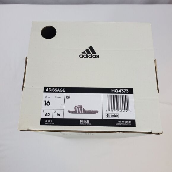Adidas Adissage Slides Sandal Grey & White Men's 16 New Casual Pool Beach HQ4373 - Picture 7 of 8